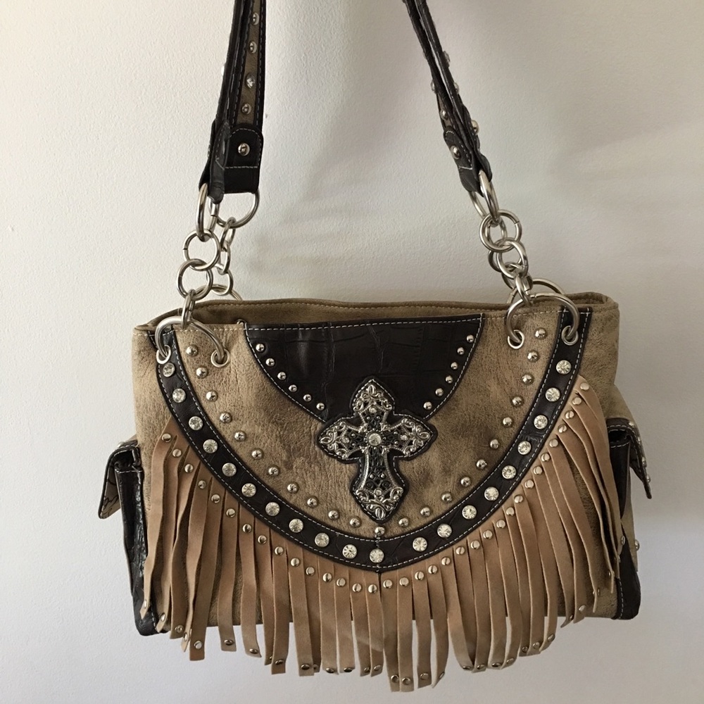 NWT Purse - Studded, Fringe & Cross